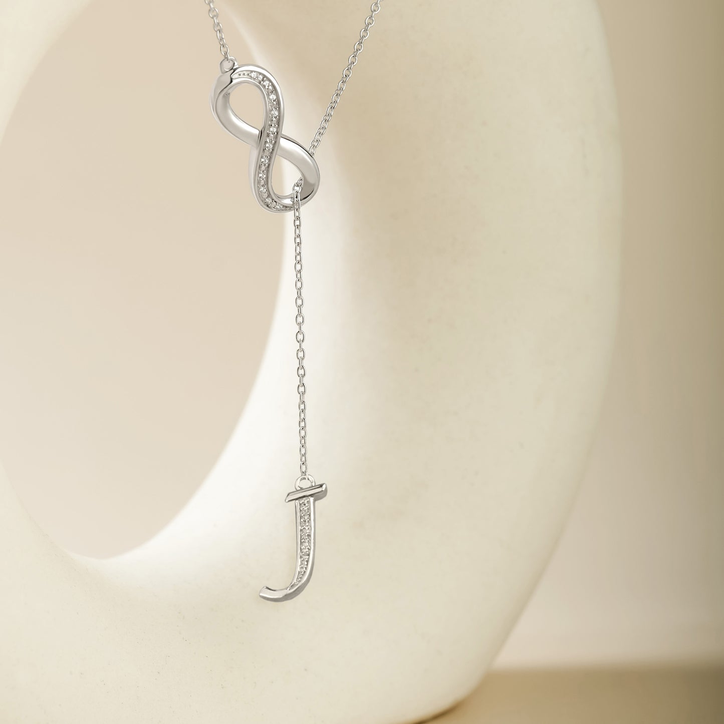 Initial Lariat Necklace - J
