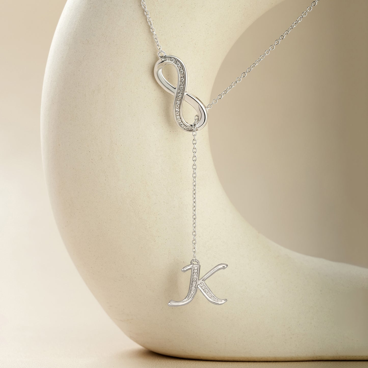 Initial Lariat Necklace - K