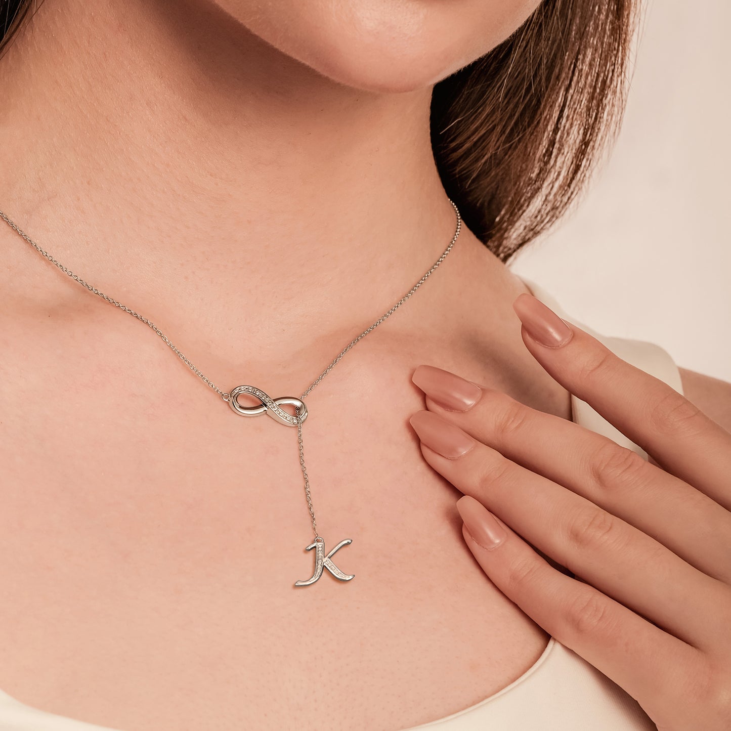 Initial Lariat Necklace - K