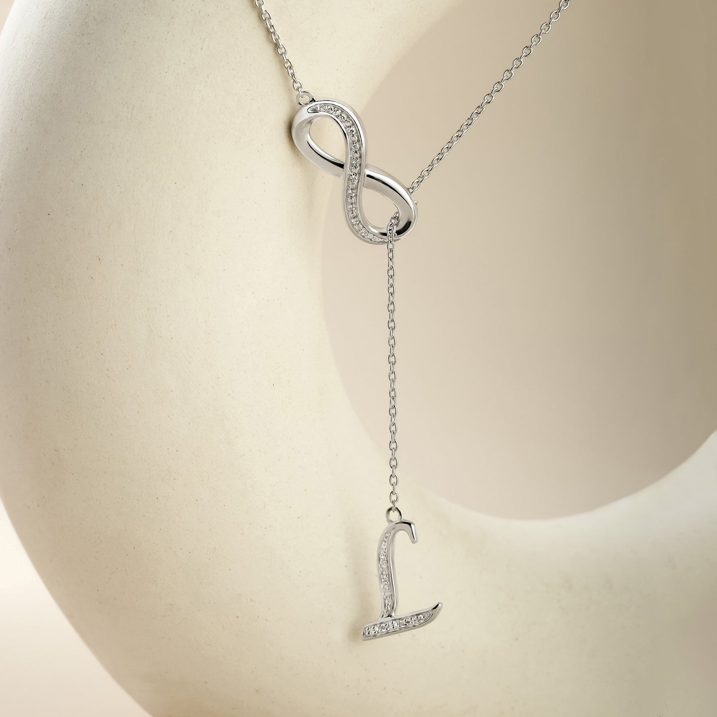 Initial Lariat Necklace - L