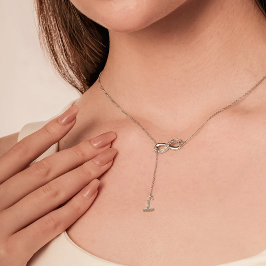 Initial Lariat Necklace - L