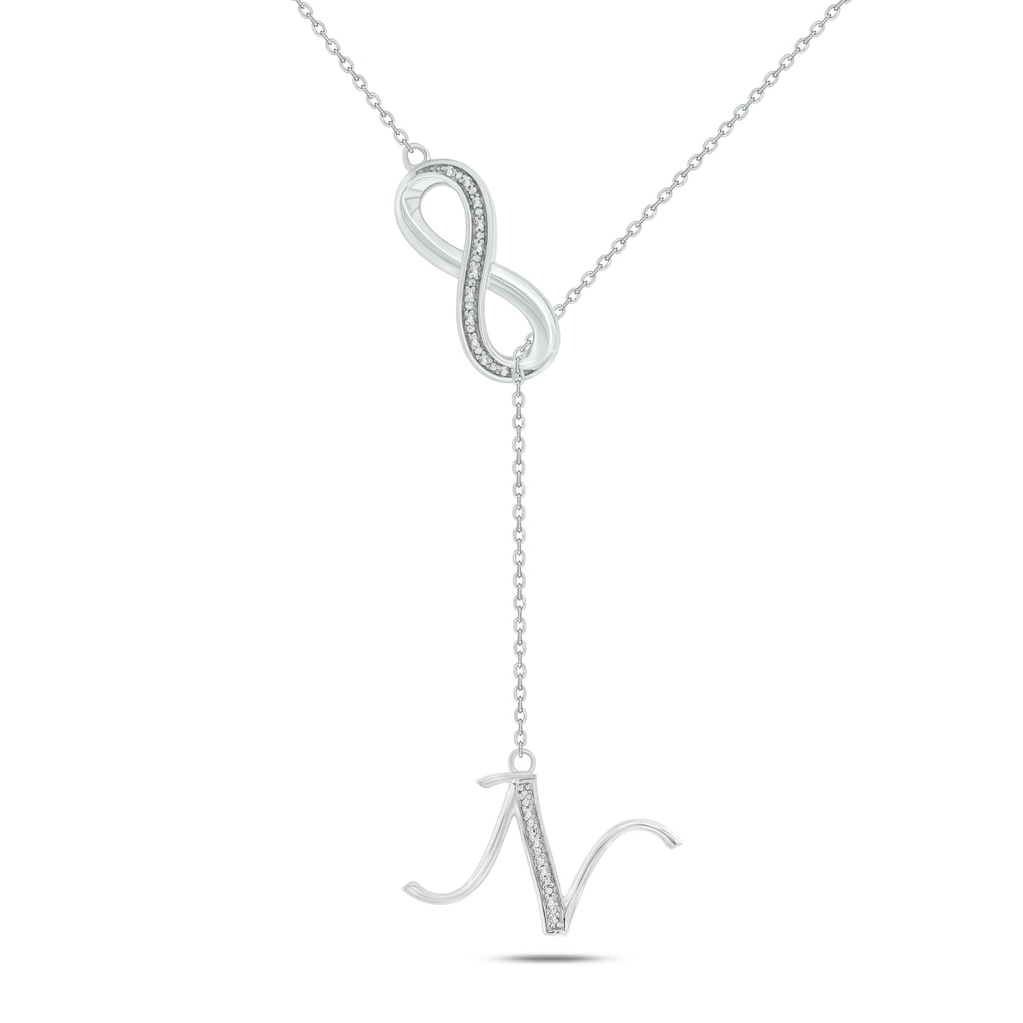 Initial Lariat Necklace - N
