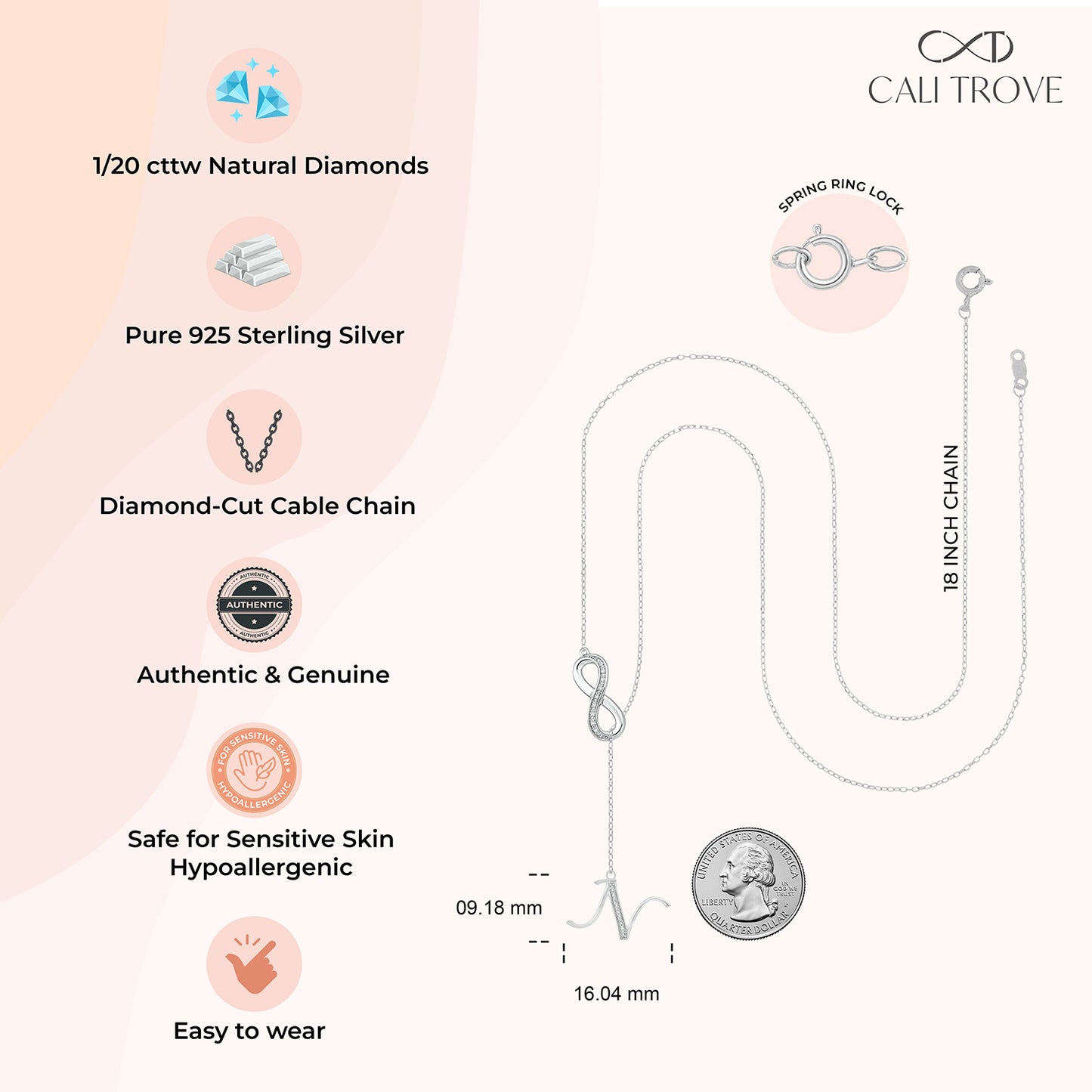 Initial Lariat Necklace - N