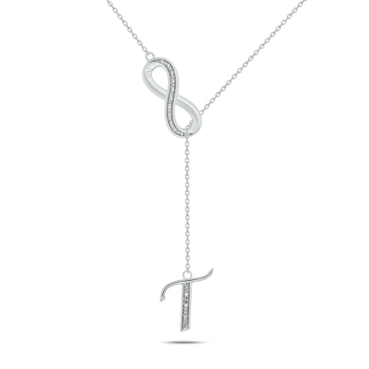 Initial Lariat Necklace - T