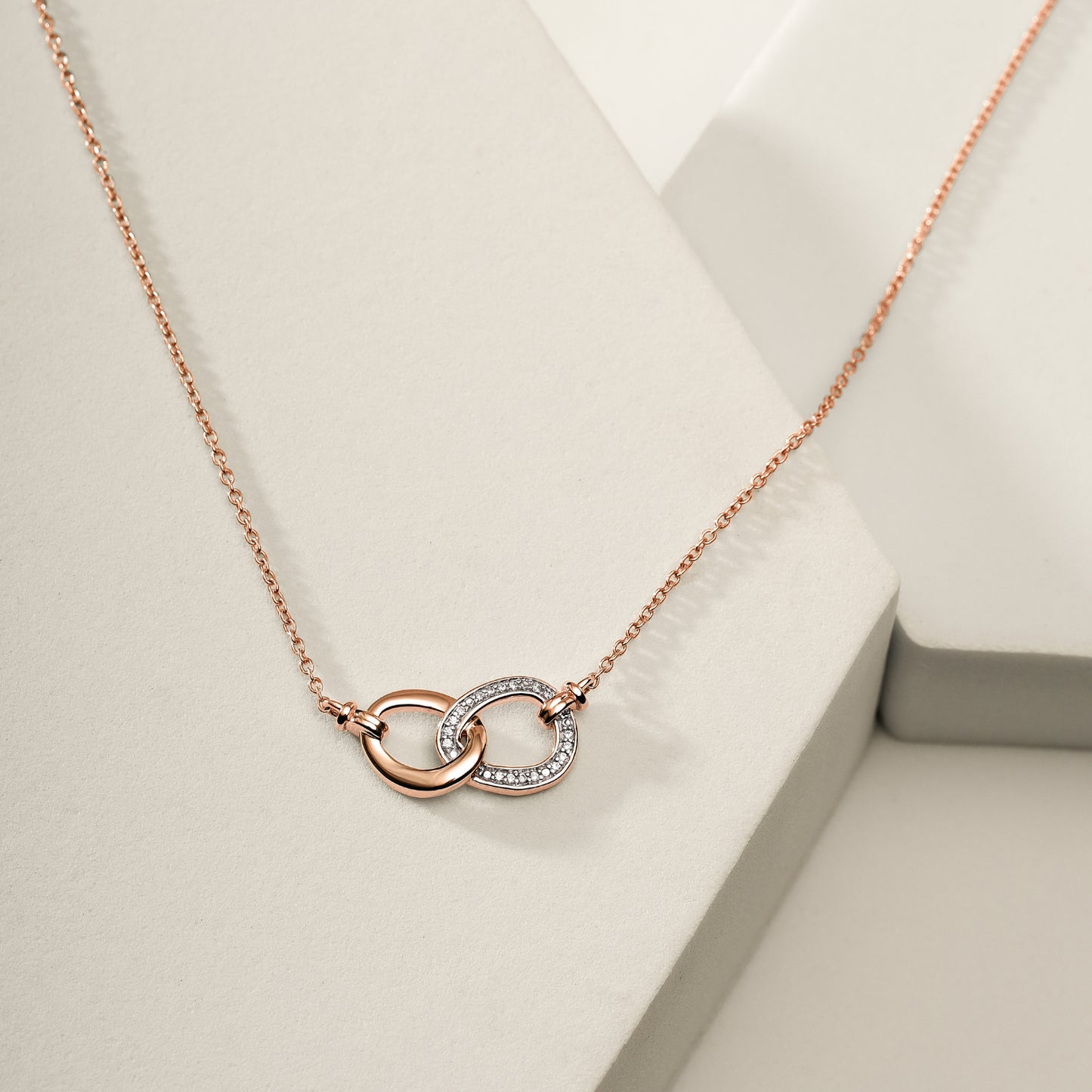 Diamond Interlocking Infinity Necklace