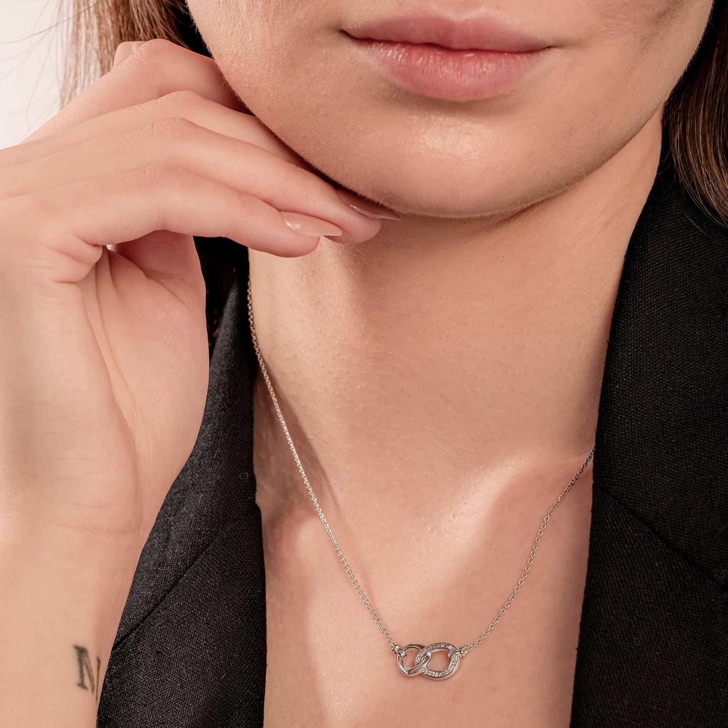 Diamond Interlocking Infinity Necklace