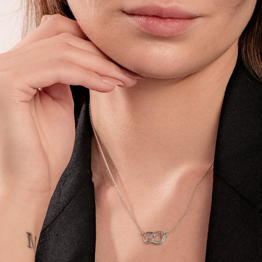 Diamond Interlocking Infinity Necklace