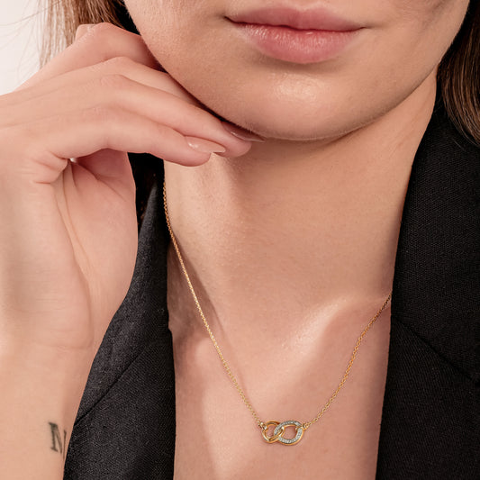 Diamond Interlocking Infinity Necklace