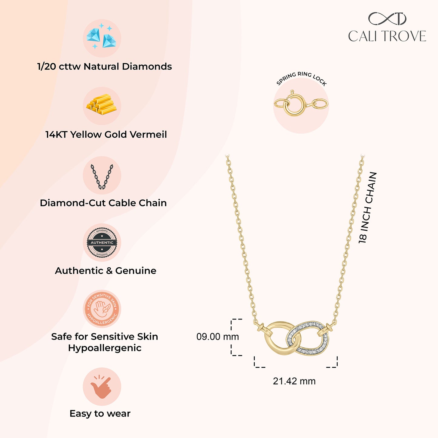 Diamond Interlocking Infinity Necklace