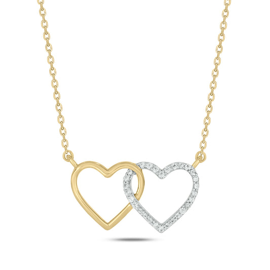 Diamond Interlocking Heart Necklace