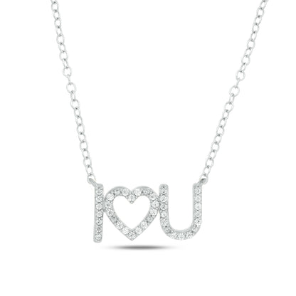 10KT Gold 'I Love You' Necklace: Genuine Diamonds, Y2K Fashion