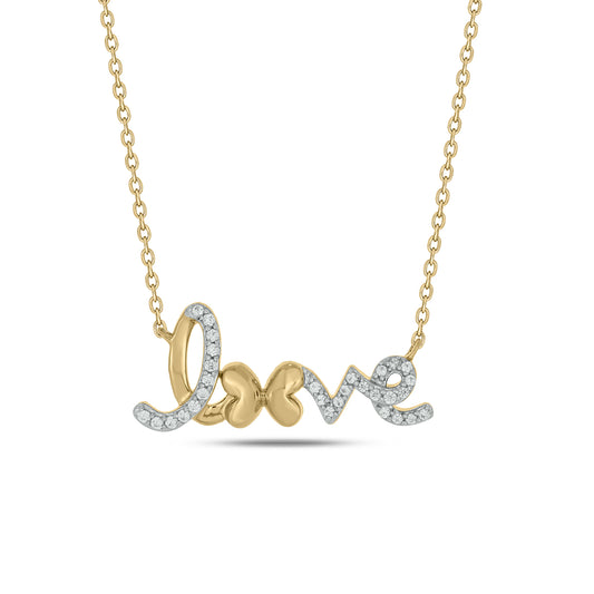 Diamond Butterfly Love Pendant in 925 Sterling Silver