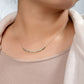 Emerald Gemstone & Diamond Bar Necklace in 14K Gold