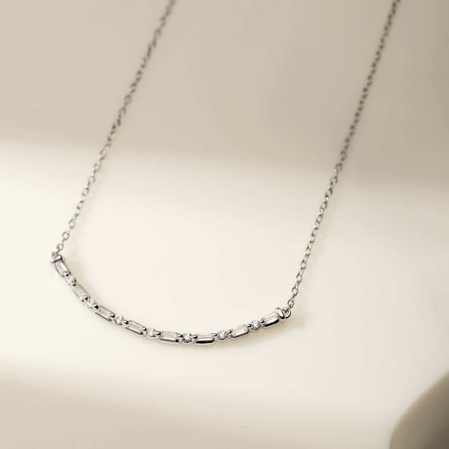 Diamond bar necklace