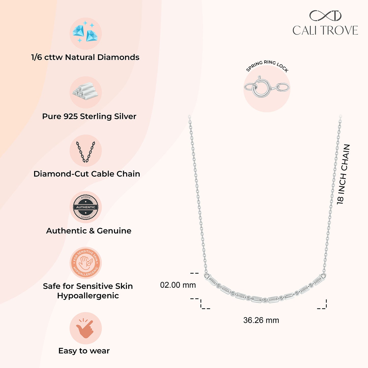 Diamond bar necklace