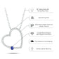 Diamond & Blue Sapphire Heart Pendant in 925 Sterling Silver