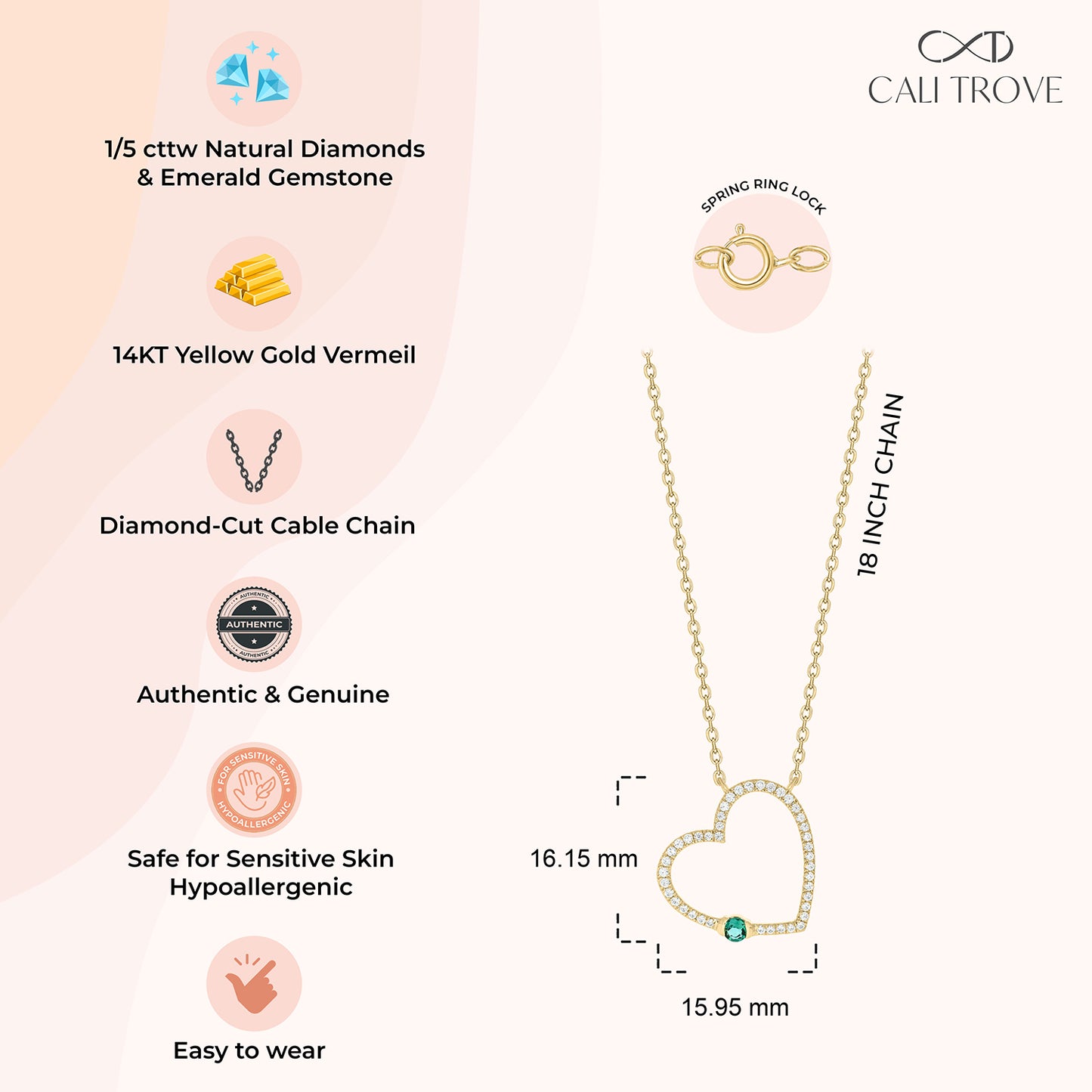 Gemstone heart necklace