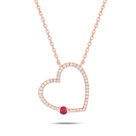 Gemstone heart necklace