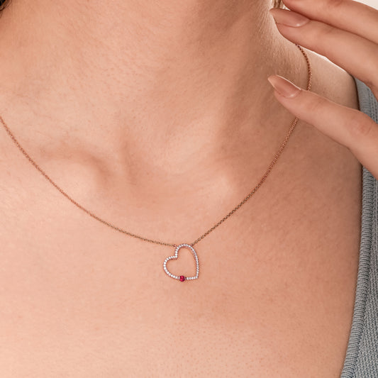 Gemstone heart necklace