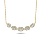 10KT Gold Round & Baguette Diamonds Bar Necklace