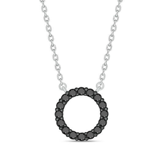 Black Diamond Circle Pendant