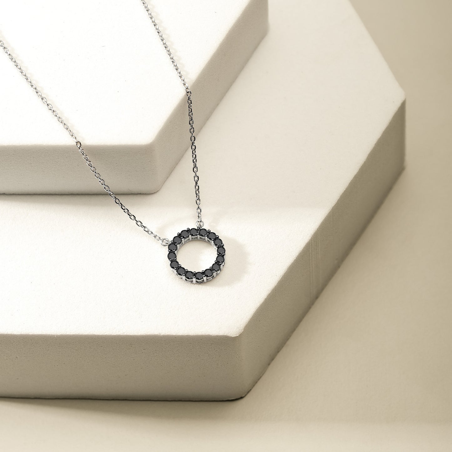 Black Diamond Circle Pendant