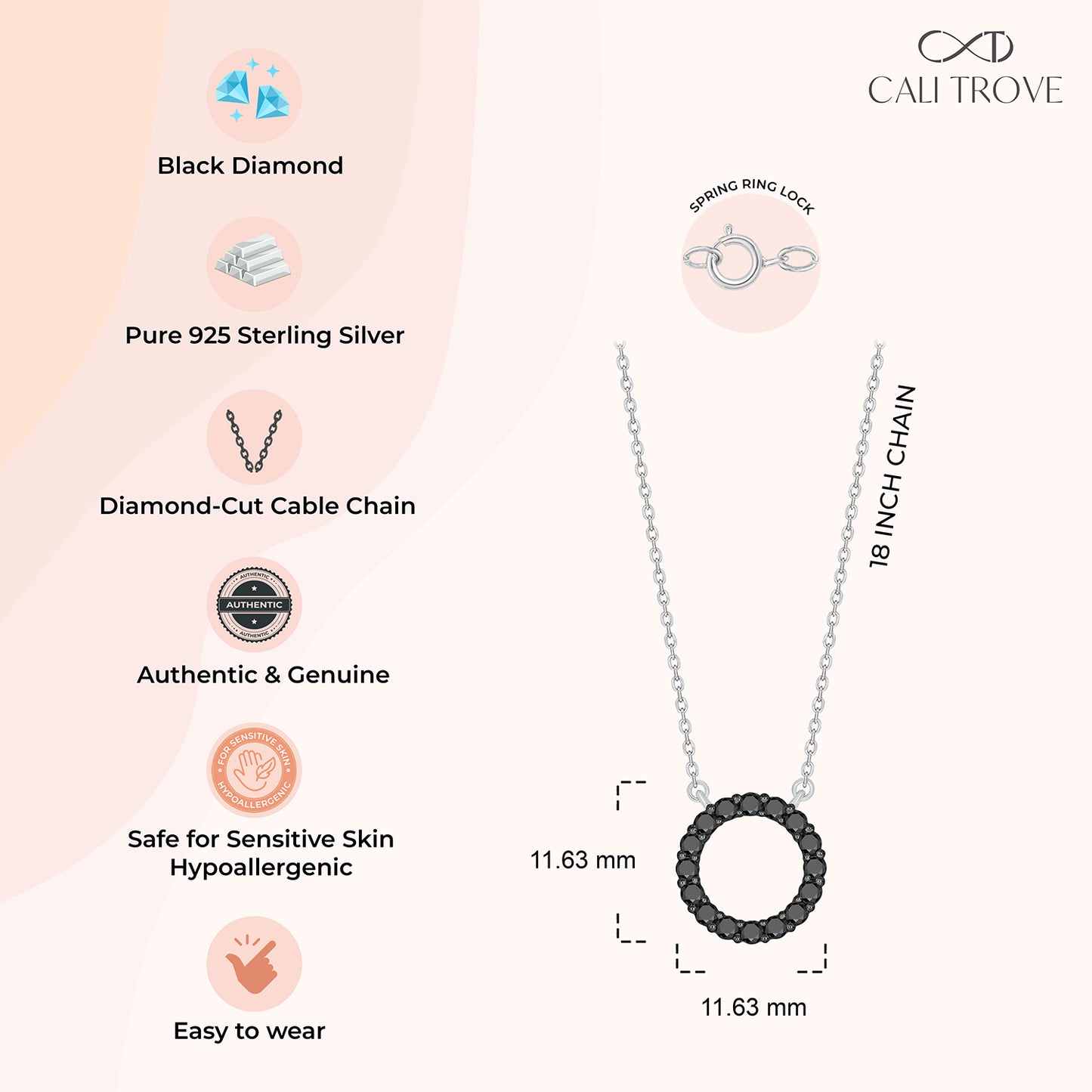 Black Diamond Circle Pendant