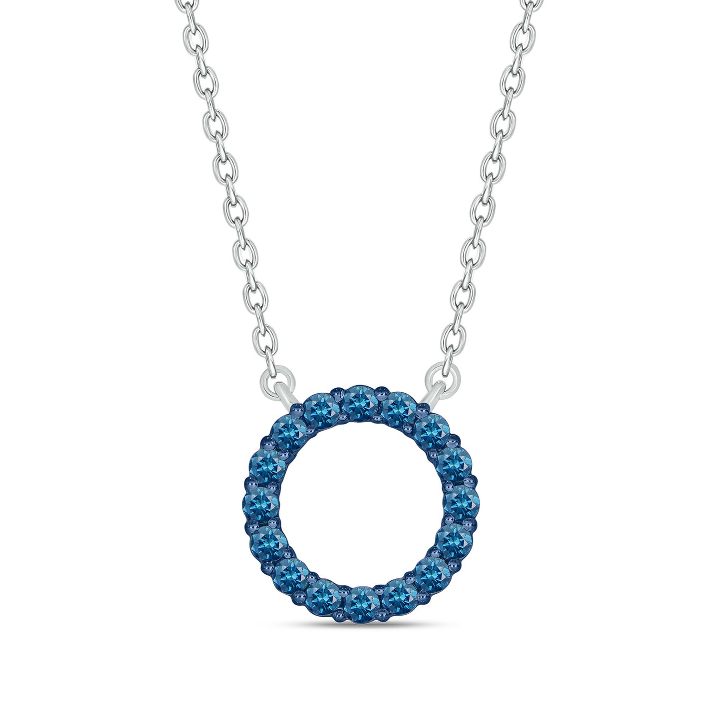 Blue diamond Circle Pendant