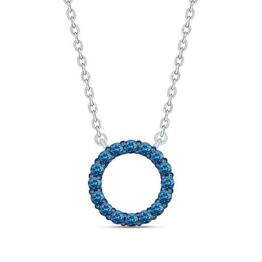 Blue diamond Circle Pendant
