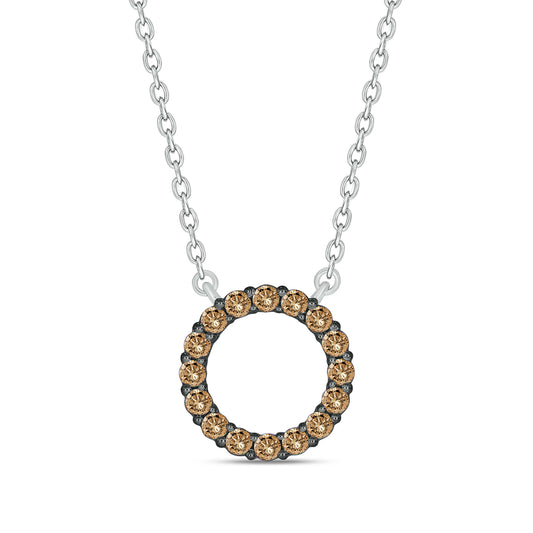 Chocolate Diamond Circle Pendant