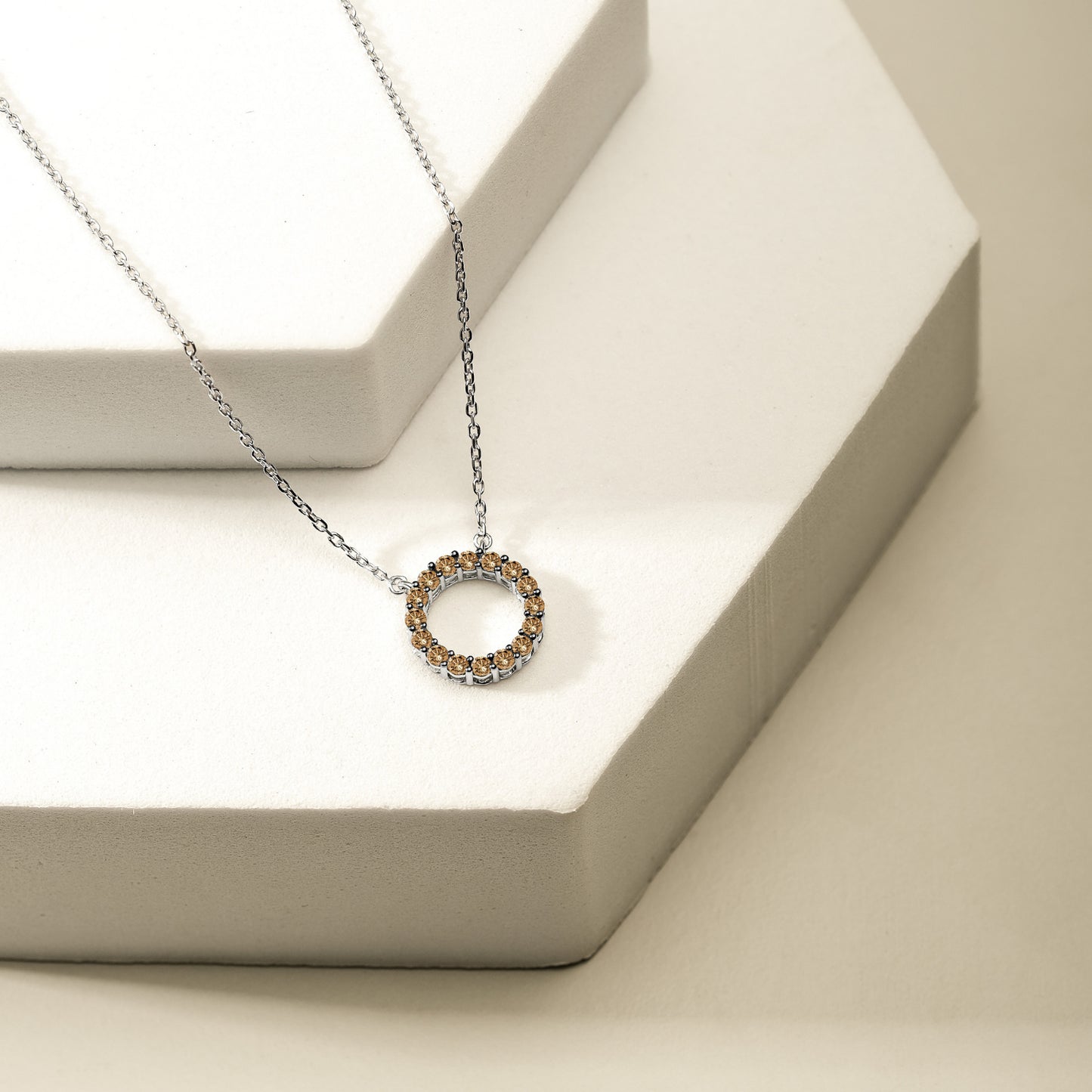 Chocolate Diamond Circle Pendant