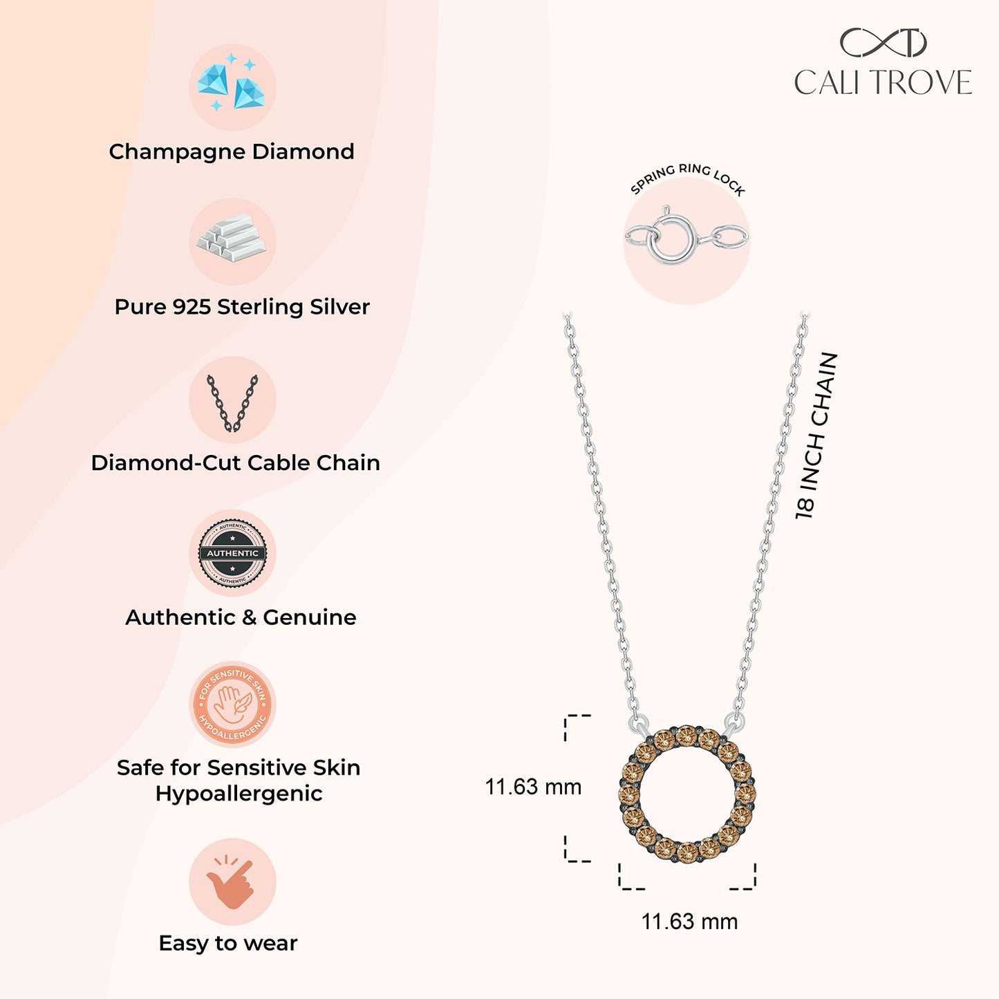 Chocolate Diamond Circle Pendant