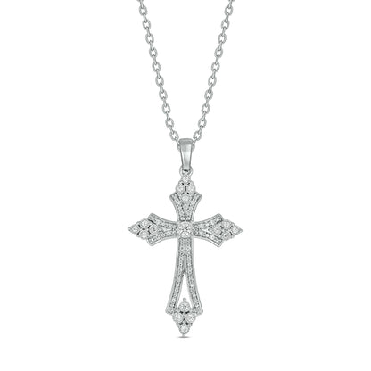 Precious Diamond Cross Pendant 925 Sterling Silver