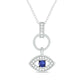 18K Gold Plated Evil Eye Necklace with Blue Sapphire & Diamonds in 925 Sterling Silver