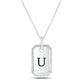 One-of-a-Kind' Customized Initial Dog Tag Necklace in 925 Sterling Silver