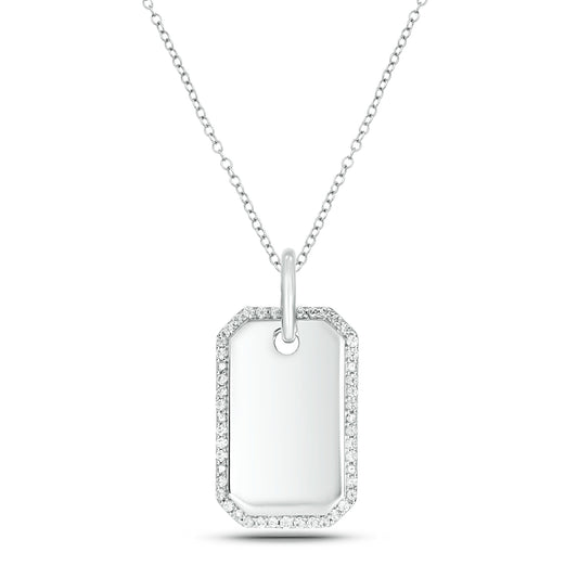 One-of-a-Kind' Customized Initial Dog Tag Necklace in 925 Sterling Silver