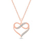 10K Gold Diamond Infinity Heart Pendant Necklace