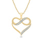 10K Gold Diamond Infinity Heart Pendant Necklace