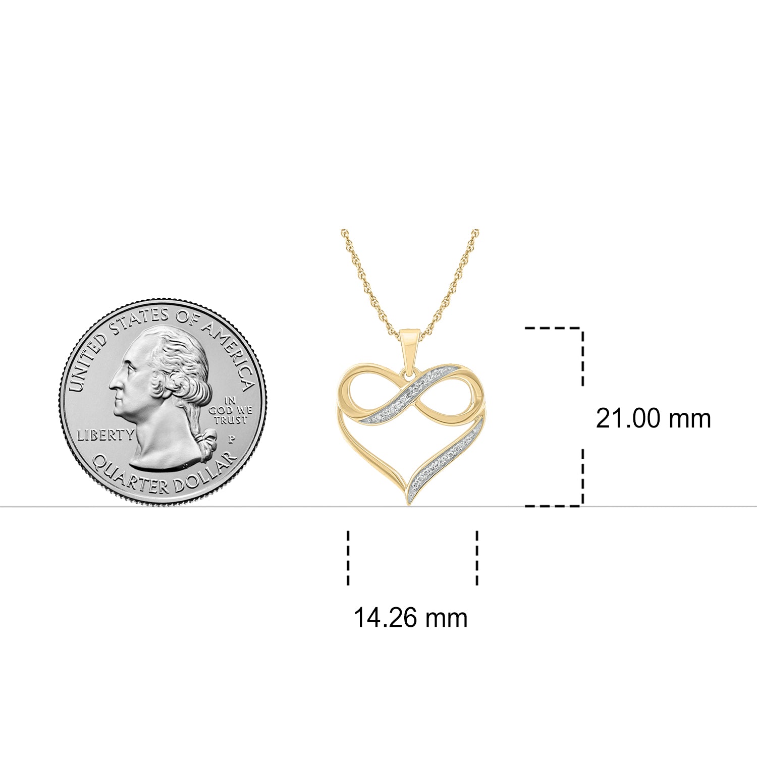 10K Gold Diamond Infinity Heart Pendant Necklace – Cali Trove
