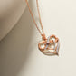Double Heart Infinity Pendant Necklace in Rose Gold