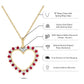 Sparkling Gold Plated, Diamond & Ruby Heart Necklace in Sterling Silver