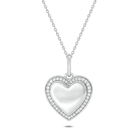 Medallian Heart Pendant in 925 Sterling Silver