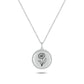 Bespoke Personalized Birth Flower Pendant In 925 Sterling Silver With Natural Diamonds