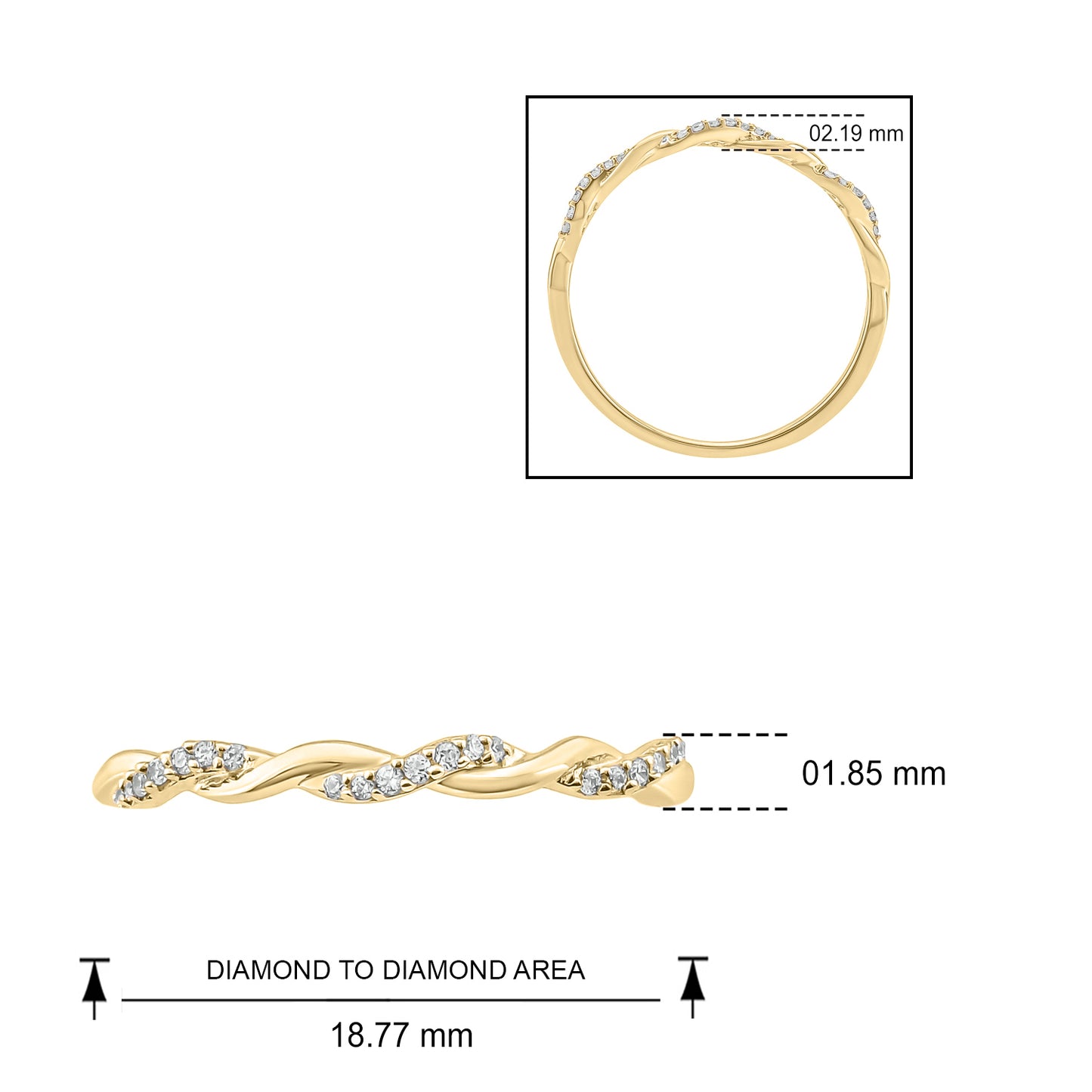 10K Gold Stackable Twist Anniversary Stack Band