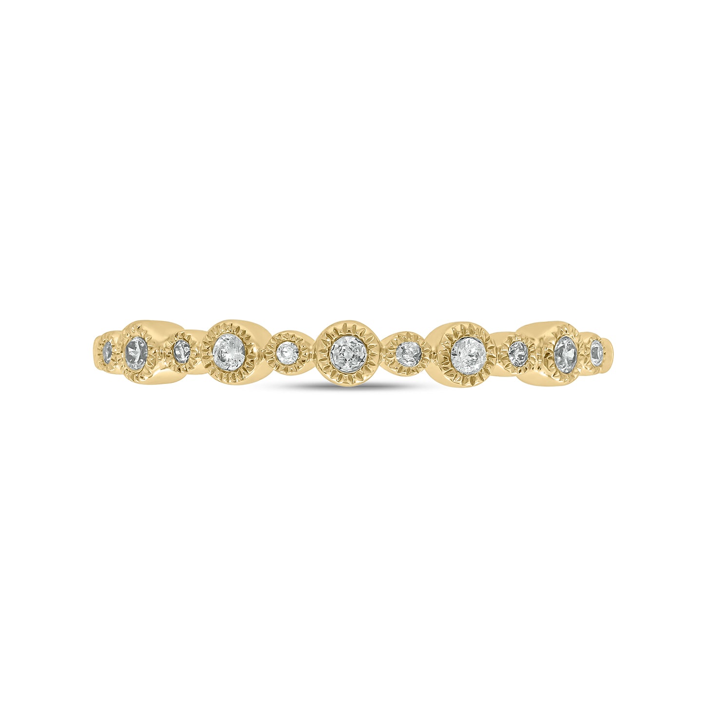 14KT Gold Classic Diamond Anniversary & Stack Band