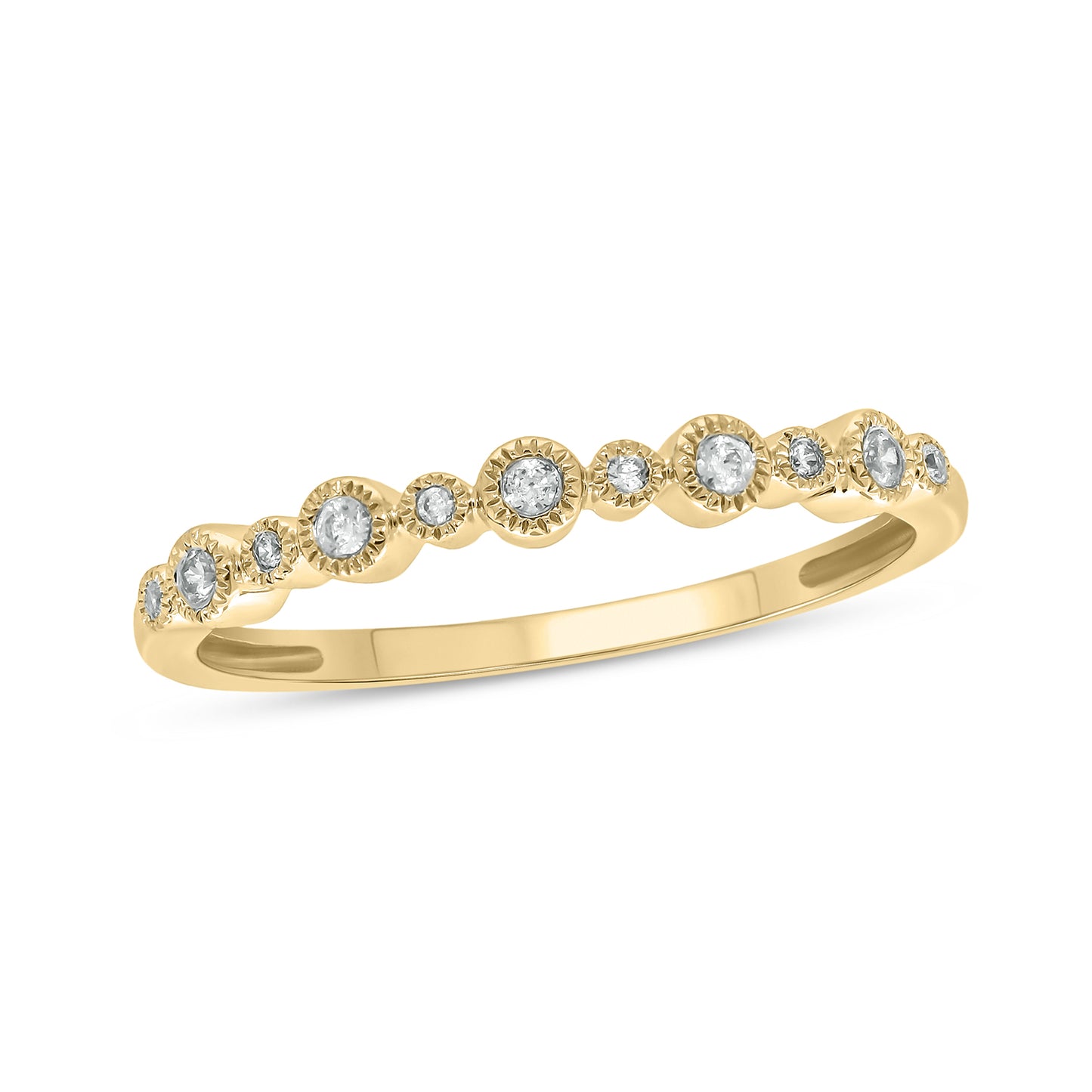 14KT Gold Classic Diamond Anniversary & Stack Band