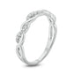 Swirl Diamond Stackable Anniversary Band in 925 Sterling Silver