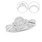 Round Halo Wedding Ring Set in 925 Sterling Silver