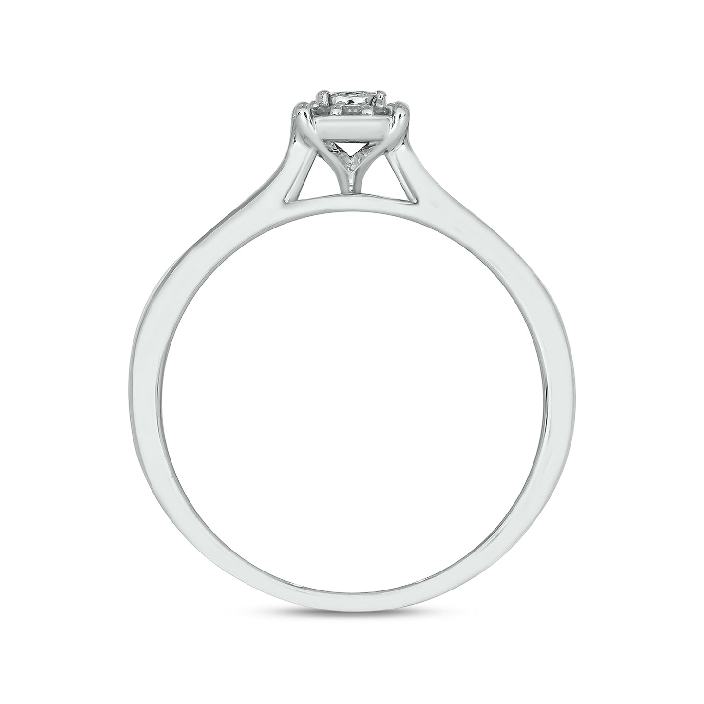 Classic Round Bridal Ring Set in Sterling Silver, Authentic Natural Diamonds