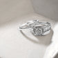 Elegant Cushion Natural Diamonds Wedding Ring Set in 925 Sterling Silver
